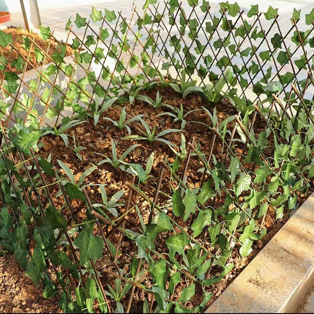 De Gardenia Expandable Wooden Garden Fence with Artificial Leaves for Wall & Ceiling, Privacy Screen, Decorative Faux Ivy Panel, Green, 3ft x 3ft for Outdoor & Indoor Use - Image 7 thumbnail