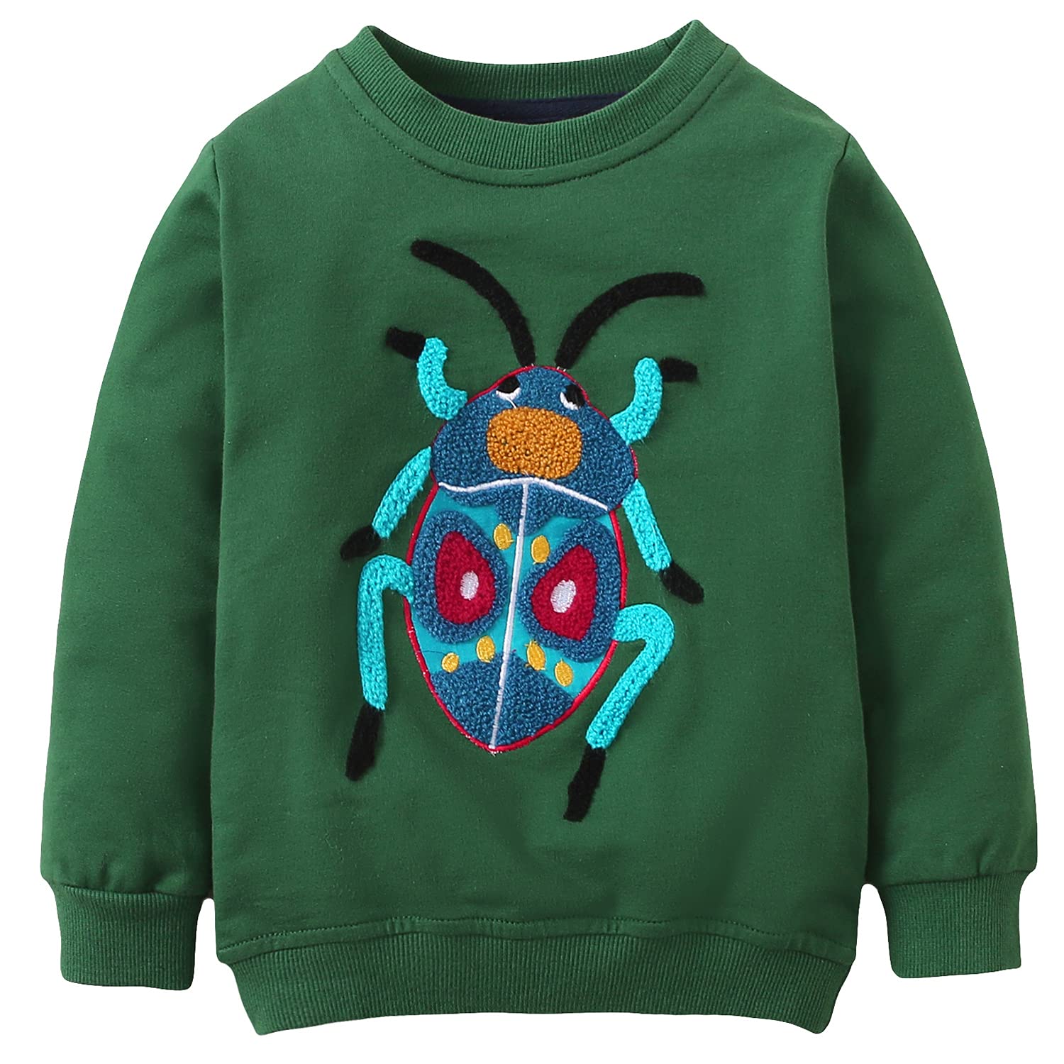 Bumeex Toddler Boys Crewneck Sweatshirts Cotton Long Sleeve Shirt Tops 2-7Y