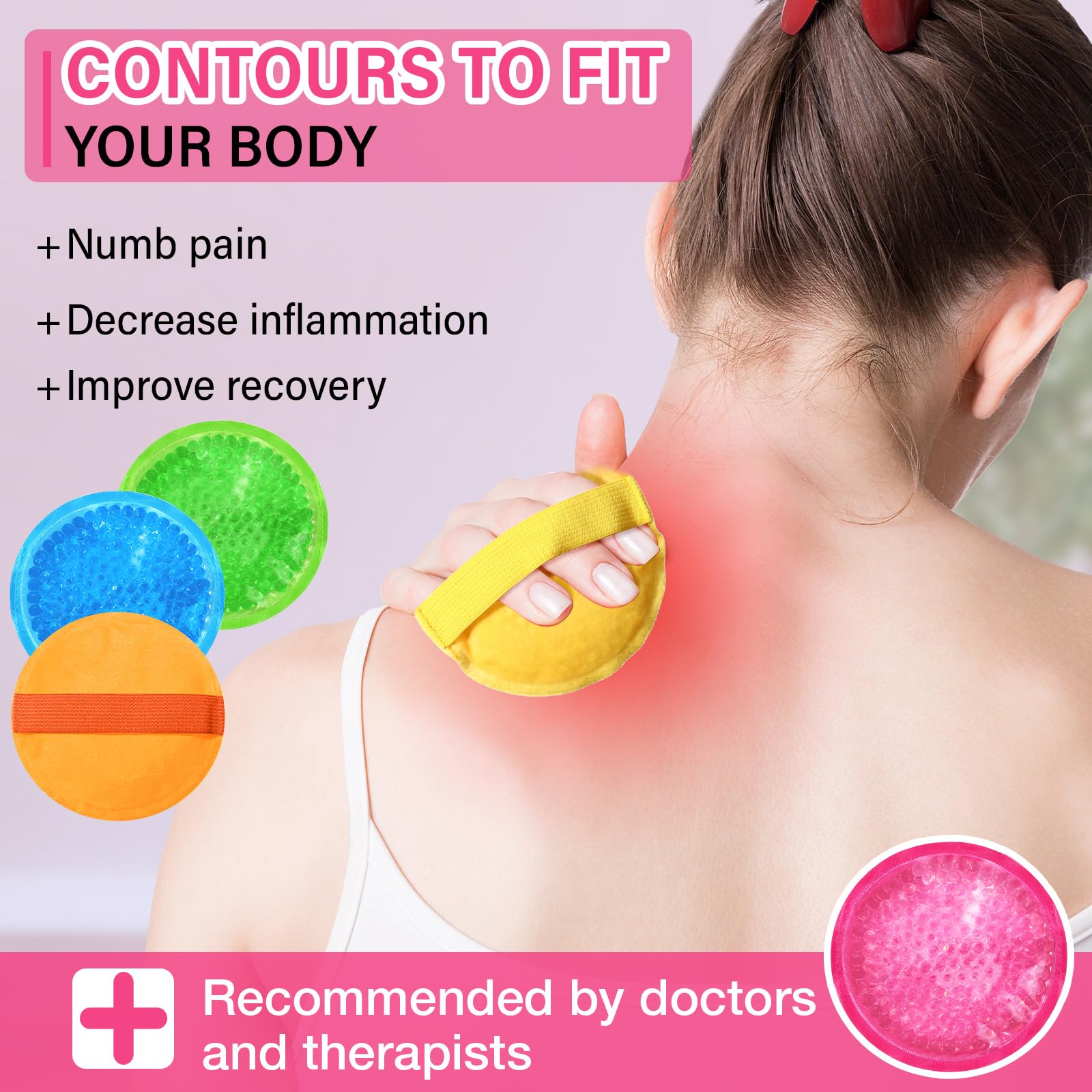 TrelaCo 36 szt. małych opakowań na lód na kontuzje wielokrotnego użytku Boo Boo Kids Ice Pack Hot and Cold Gel Bead Ice Pack Cold Compress Mini okrągłe opakowania na lód dla łagodzenia bólu twarzy