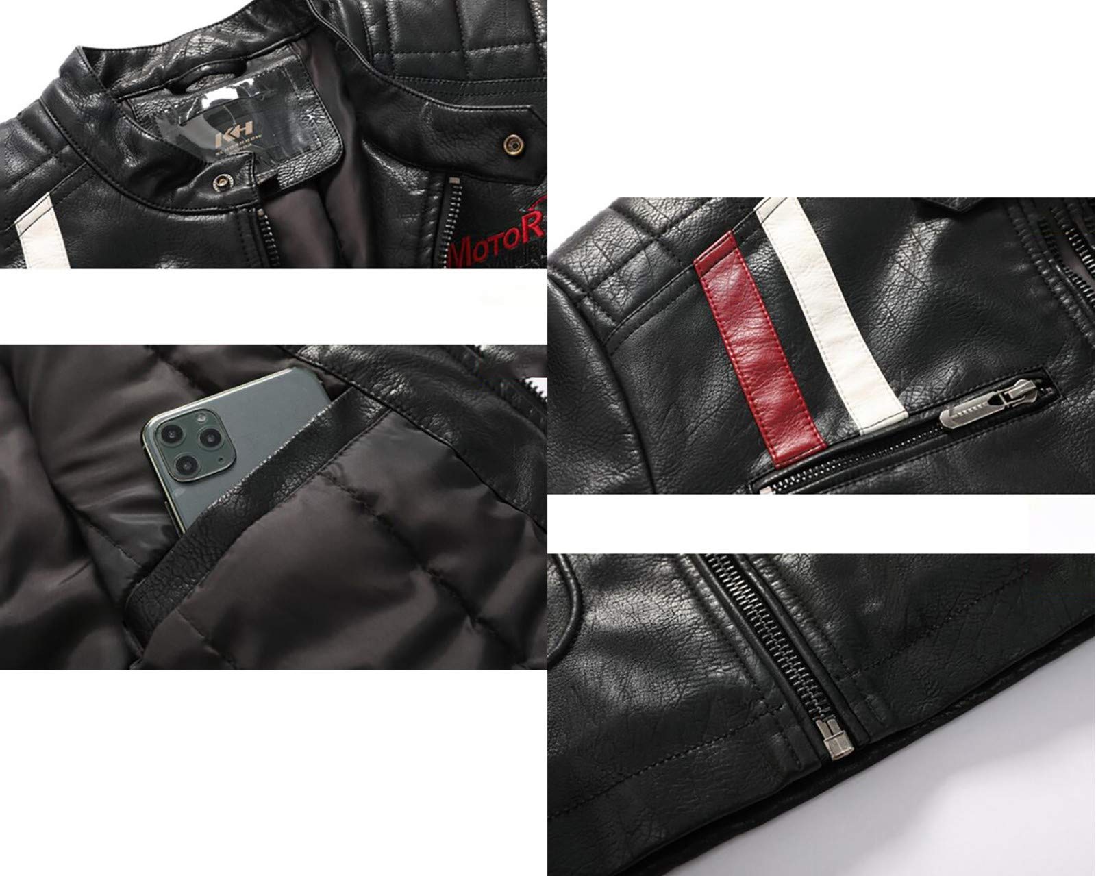 Giacca da Moto Impermeabile Certificata CE Abbigliamento da corsa da uomo autunno e inverno Giacche da moto europee e americane in pelle PU giacche da uomo resistenti al freddo