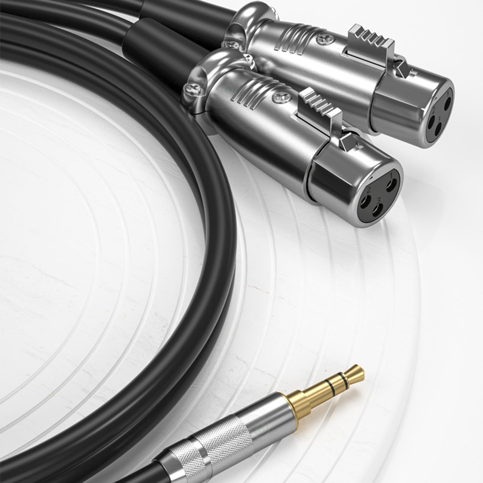 Cable adaptador divisor en Y de 3,5 mm a doble de 3 pines para amplificadores, consolas de mezcla, micrófonos, 15 cm-10 m