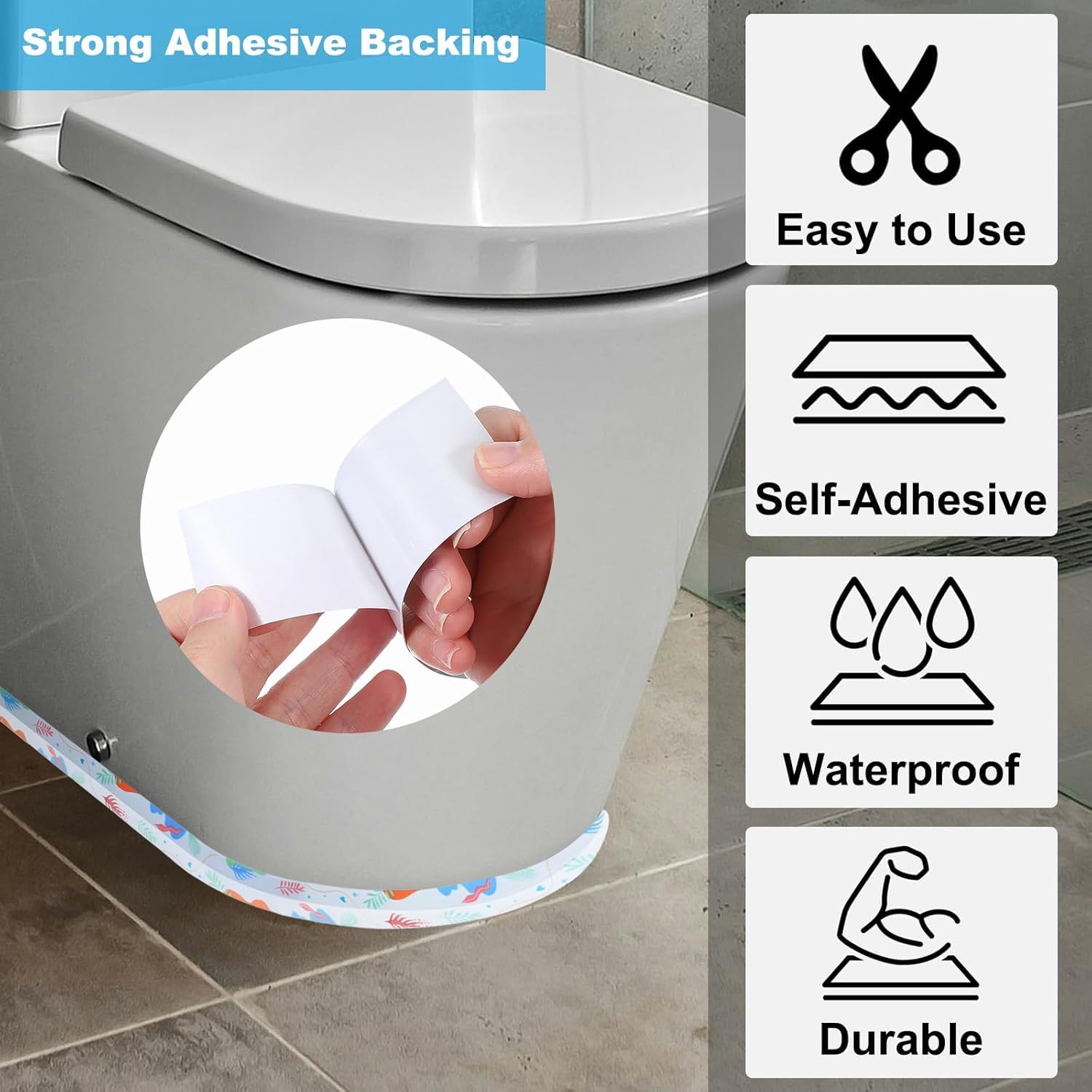 GaxQuly Caulk Tape Waterproof Self Adhesive, PVC Toilet Caulking Sealant Strip Tape for Bathroom Kitchen Countertop Bathtub Wall Corner Oil-Proof, Mildew-Resistant Gap Sealer Tape (2) 1