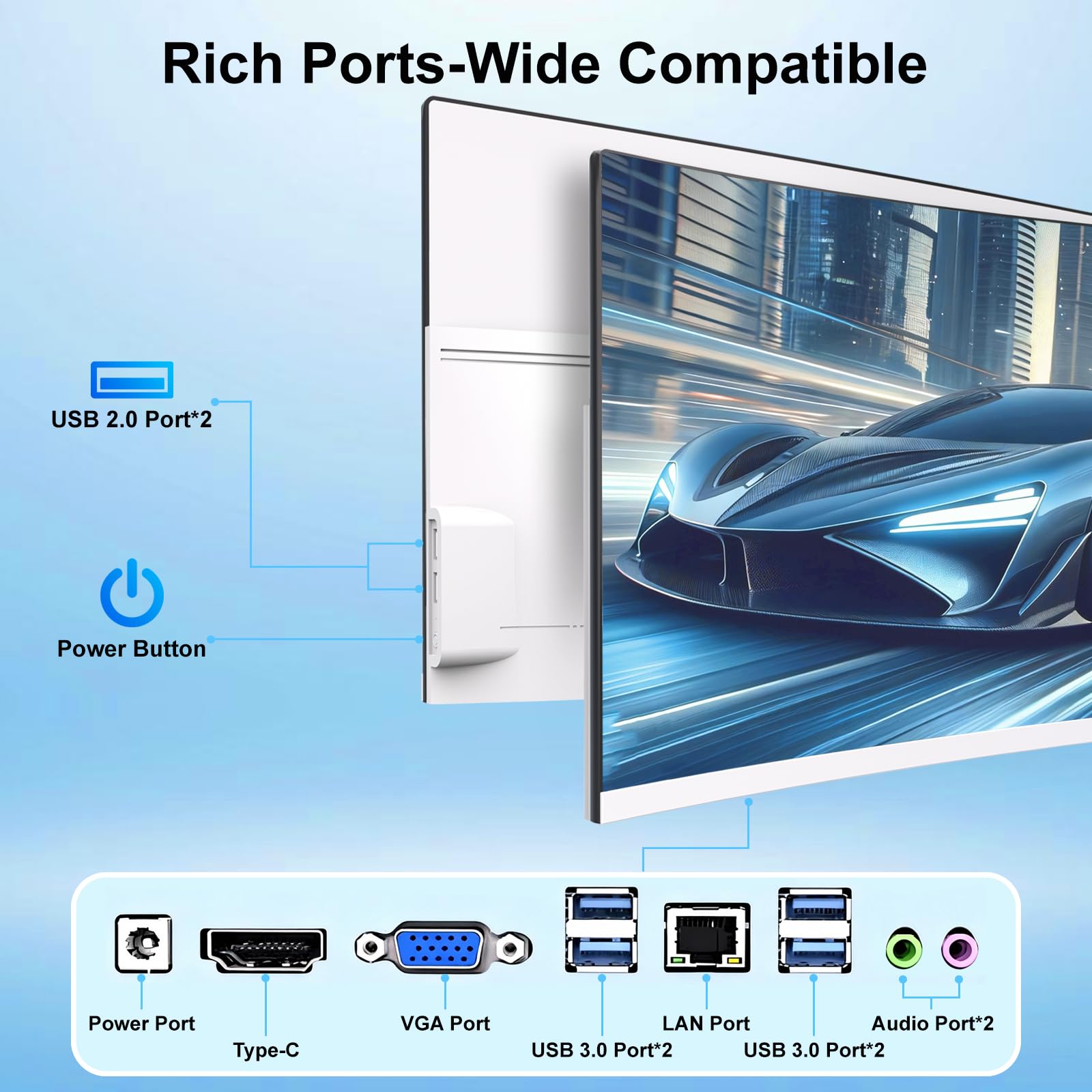 SUKOTOP 23.8 Inch All-in-One Desktop Computer Curved Screen Core