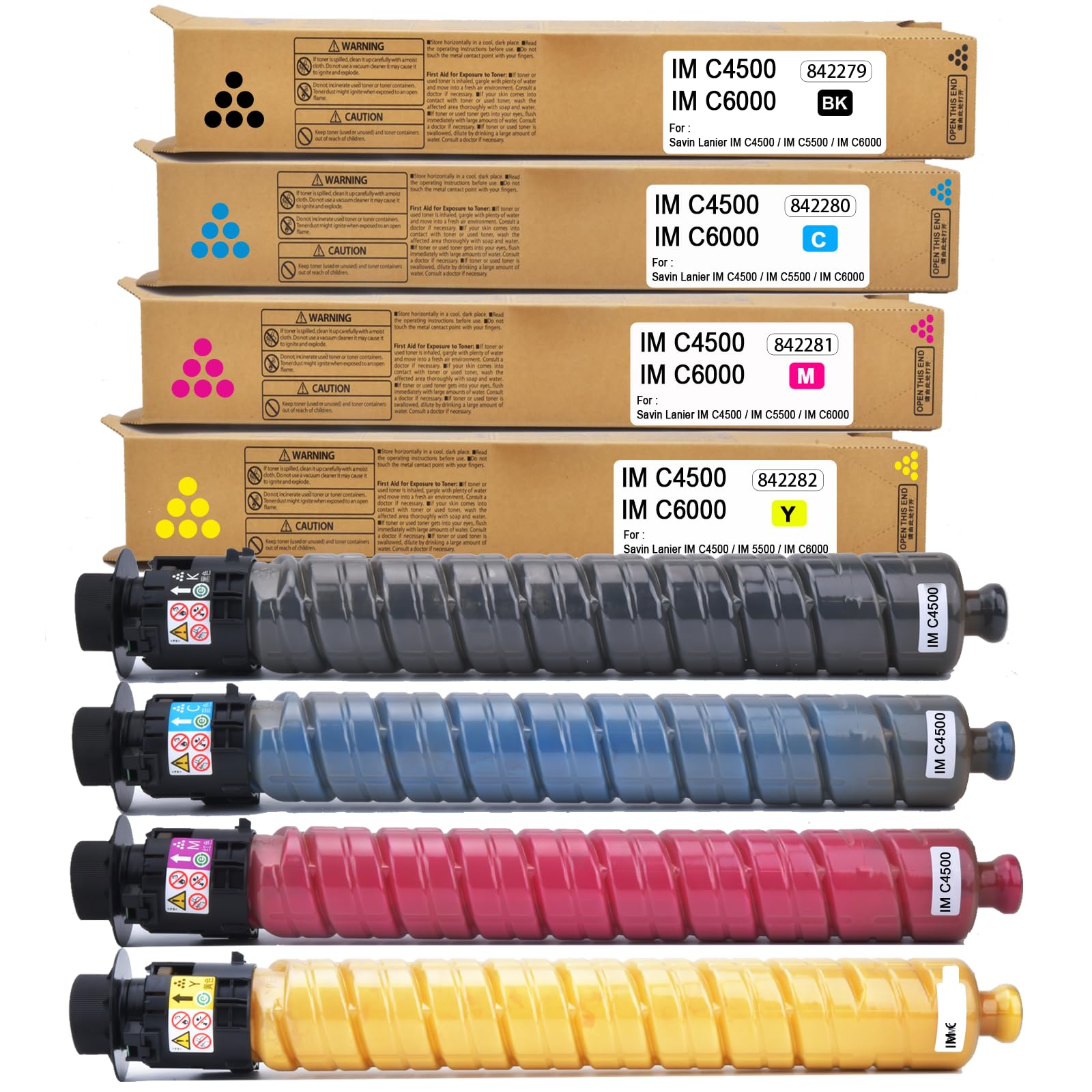 HOIEAYTON High Yield IM C4500 IM C6000 Toner Cartridge IMC4500 IMC6000 Toner Replacement for IM C4500 IM C5500 IM C6000 Printers(842279 842280 842281