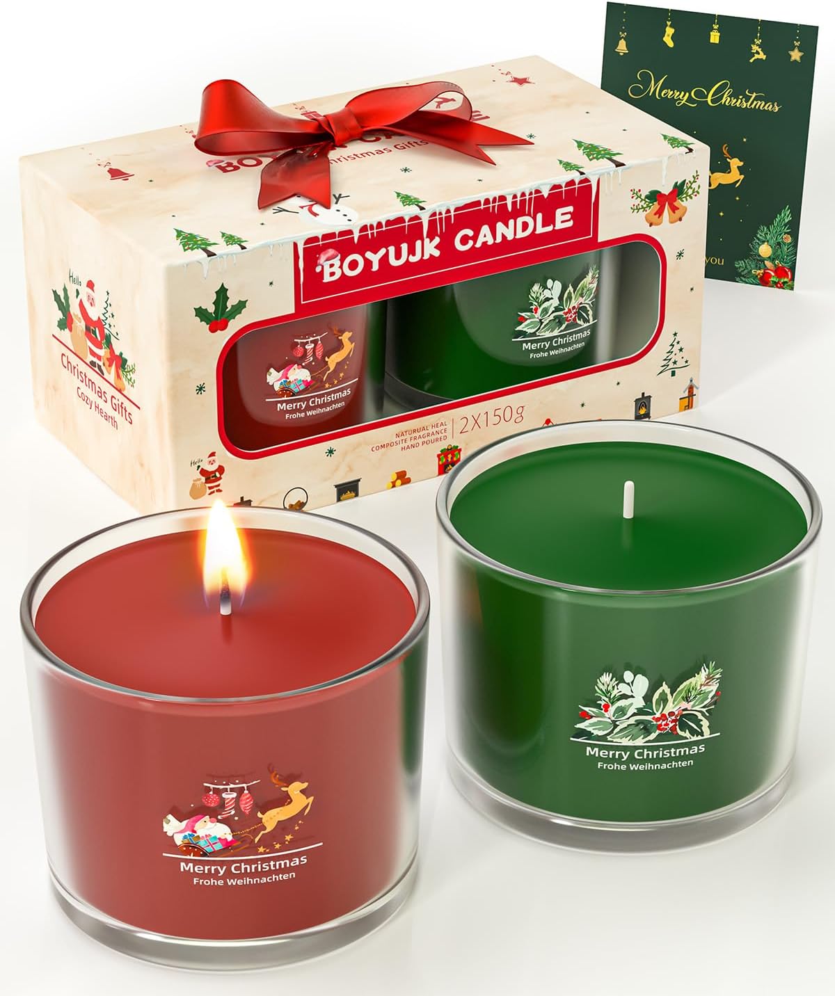 Christmas Candles, BOYUJK Christmas Candles Gifts for Women, Christmas Christmas Scented Candles