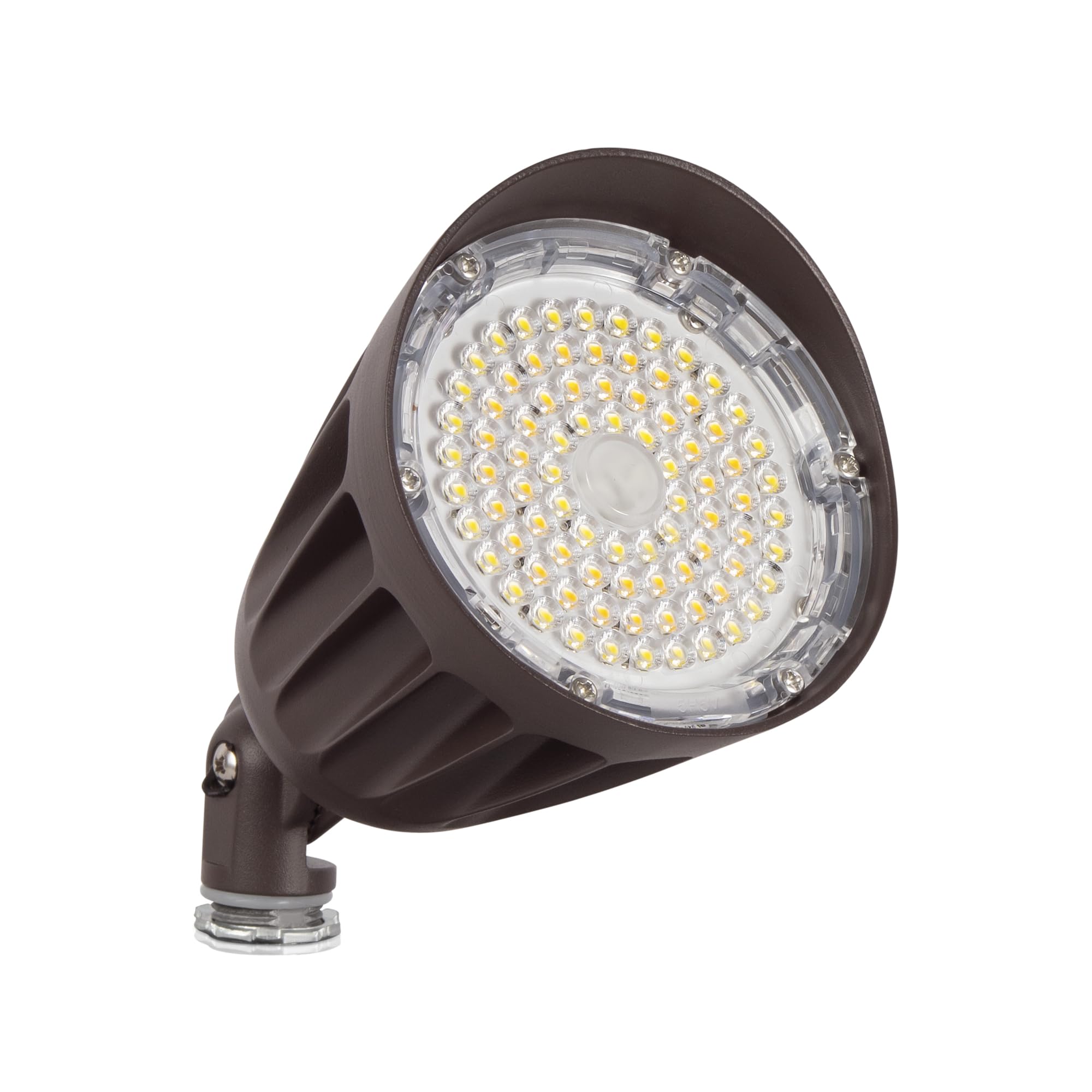 HTM LIGHTING SOLUTIONS 25W/20W/13W Outdoor LED Bullet Flood Light, 120VAC, 3000K/4000K/5000K Color Selectable, Medium-Wide Beam Angle, Bronze Finish (1-Pack)