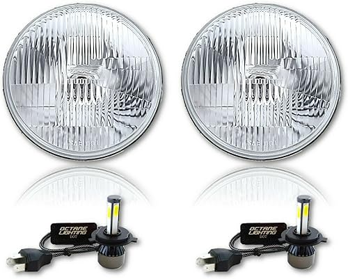 Miniatura 2 de Octane Lighting 7 pulgadas estilo común H4 faro de cristal LED 4000 lúmenes 20/40w bombilla faro par