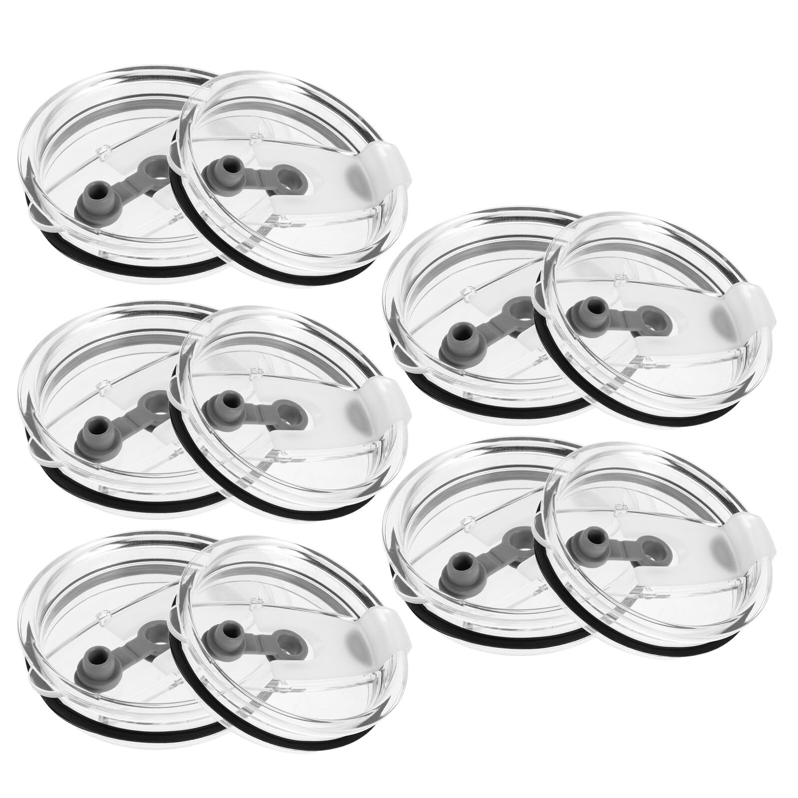 TOYANDONA 10 Stück Auslaufsichere Becherdeckel mit Strohhalm Transparente Ersatzdeckel für 20/30 oz Isolierflaschen Spritzwassergeschützt Hitzebeständig und Wiederverwendbar