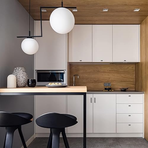 Miniatura 7 de Ravinte Paquete de 5 tiradores de gabinete negros de 4-12 pulgadas, manijas cuadradas de gabinete negro mate, accesorios de cocina para tiradores de