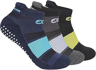 SuperGear 3 Pairs Yoga Sports Socks for Women - Non-Slip Anti Skid Grip, Cotton Cushioned Comfort, Ideal for Exercise, Gy... Price In India