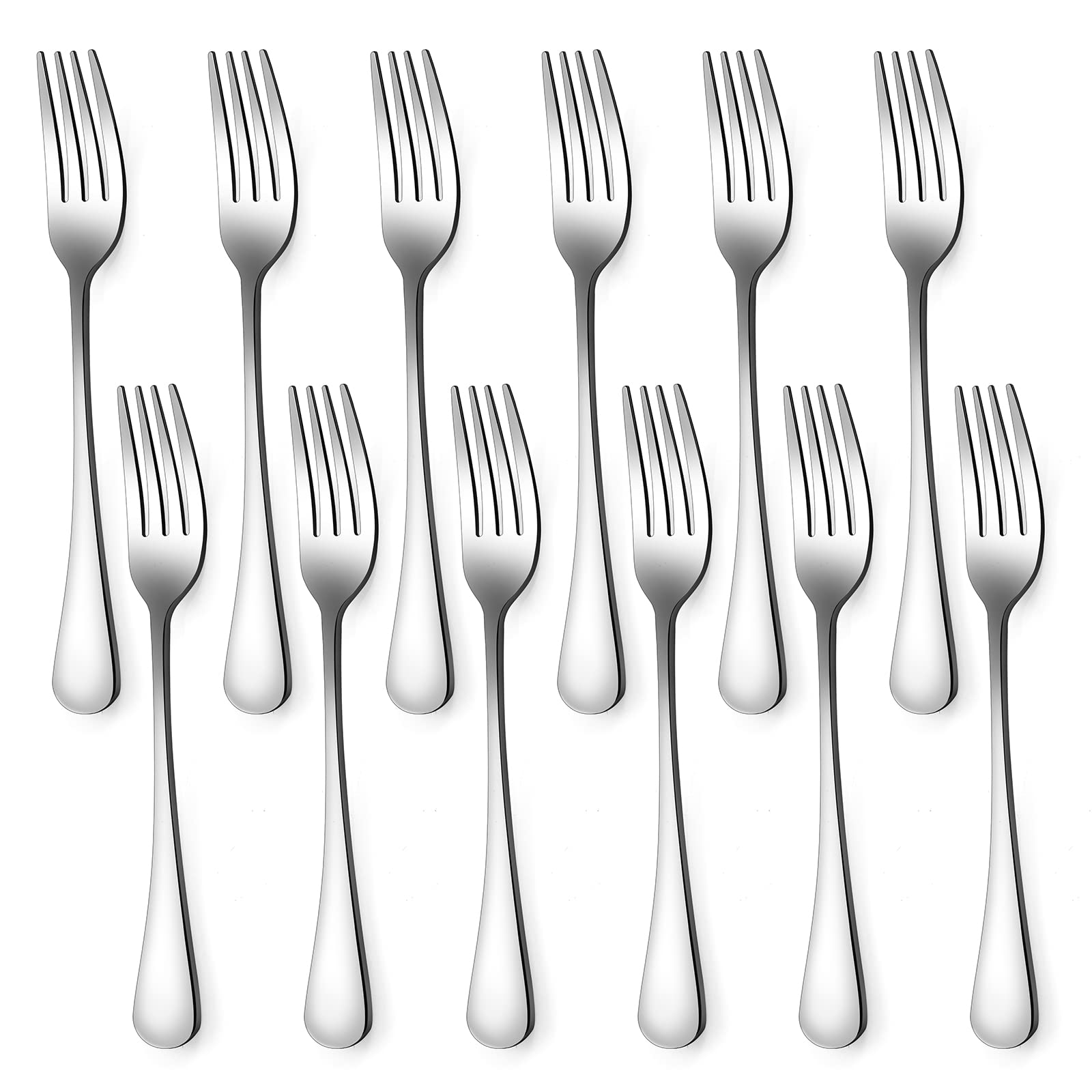 12-Piece Black Dinner Forks, Forks Silverware (8 inches), Food Grade Stainless Steel Flatware Fork, Mirror Polished & Dishwasher Safe, Using for Home, Restaurant or Kitchen, Black — Amazon image 8