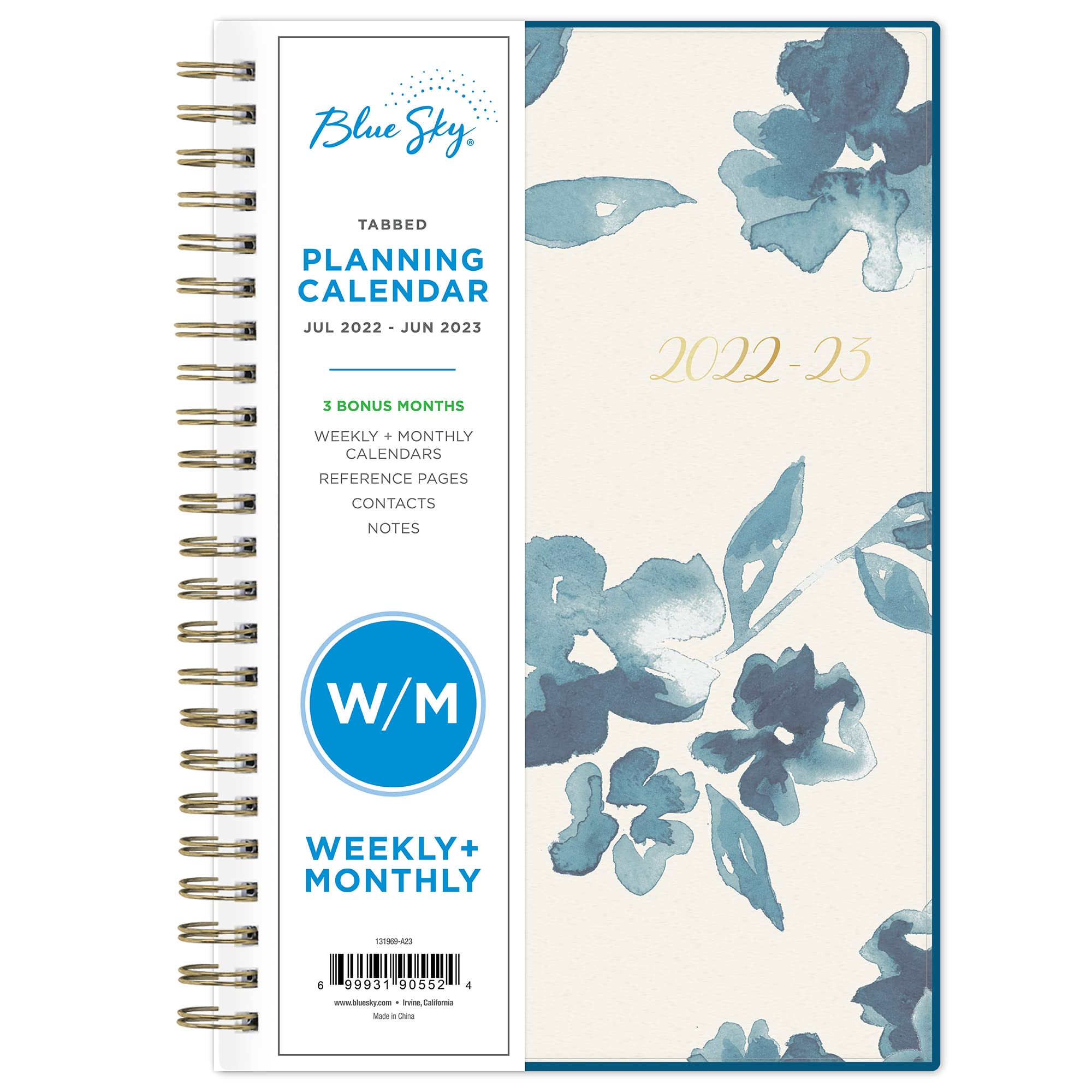 Blue Sky 2022-2023 Academic Year Weekly and Monthly Planner, 12.7 cm x 20.3 cm, Frosted Flexible Cover, Wirebound, Bakah (131969-A23)