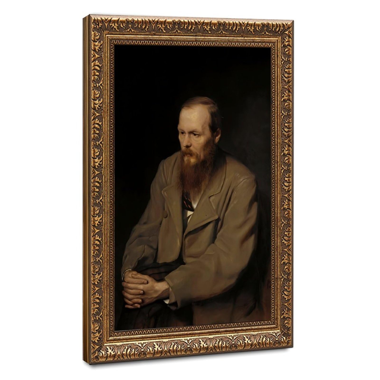 WCYB Fyodor Dostoevsky Portrait Posters Prints Canvas Deco Paintings Wall Art Hangable Frame 16" L X 24" W