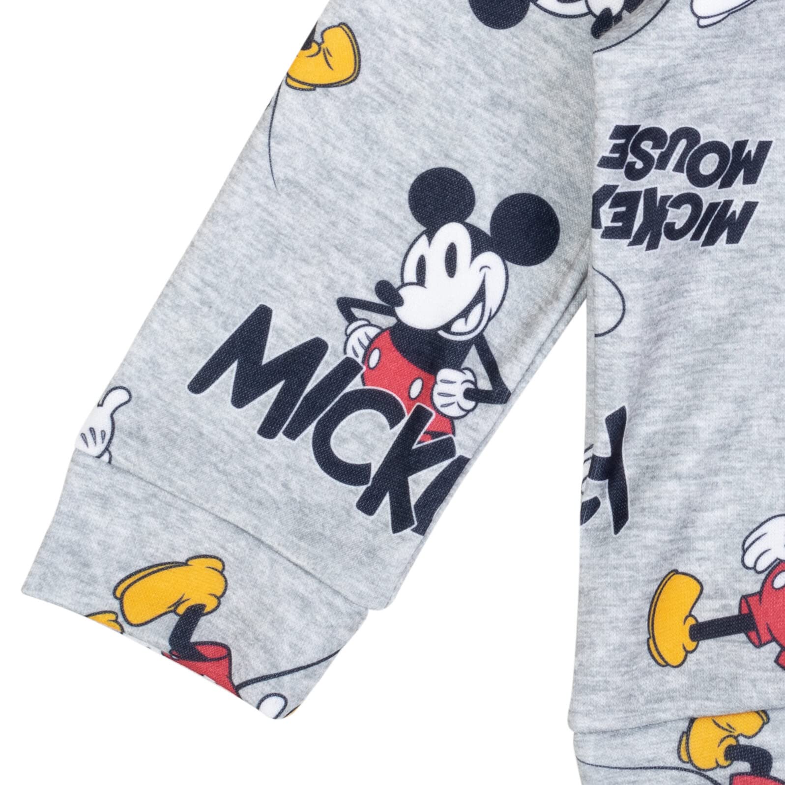 Disney Mickey Mouse bożonarodzeniowy sweter polarowy z kapturem i spodniami, zestaw dla noworodków i dużych dzieci (0-3 miesięcy – 14-16)
