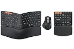 EKM04 Mini Ergonomic Keyboard Mouse and EK04 N Ergonomic Number Pad - Black