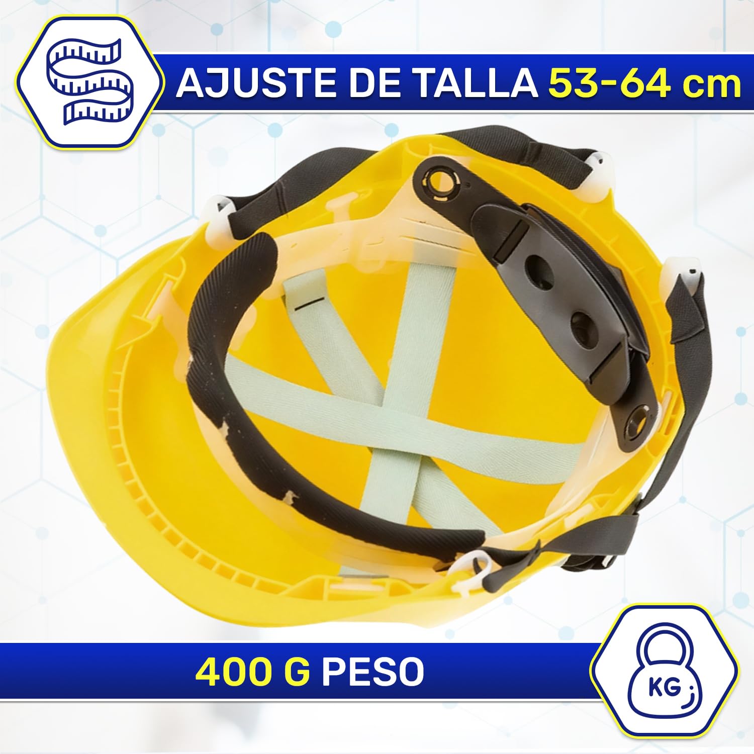 Casco de Obra Homologado EN 397 Talla 53-64 cm en Plástico ABS | Casco de Seguridad Profesional Amarillo con Barboquejo y Orificios de Ventilación - Garantía de 10 Años - MONTERAL