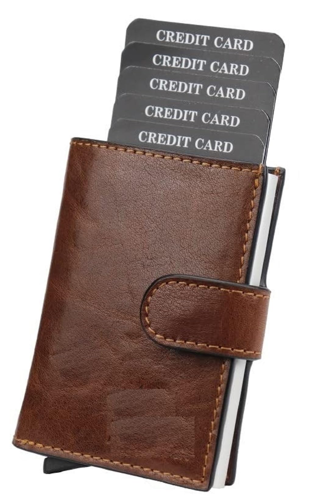 Classic India Leather Unisex Card Holder(Brown)-image-31