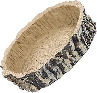 CIYODO Tigela De Réptil Reptilianos Terrário Prato De Pedra De Prato De Pedra De Réptil Prato De Comida De Réptil Resina Rastejante Tigela De Beber Água Para Animais De Estimação