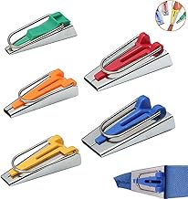 Sbiecatori Piedini per Sbieco,Bias Tape Maker,Nastro in Sbieco,Set di Nastri in Sbieco in Acciaio Inossidabile,5 Dimensioni Diverse 25 mm/18 mm/12 mm/9 mm/6 mm per Sbieco Accessorio Gadget Cucito