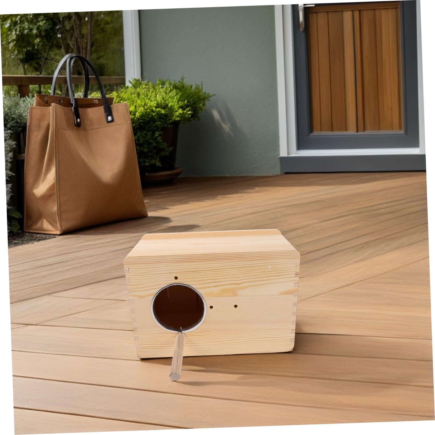 Casa per Uccelli in Legno Solido Nido Allevamento Pappagalli Cocorite e Calopsite con Isolamento Termico e Design Sicuro per Balcone Giardino Patio