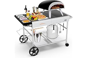 Pizza Oven Outdoor Table with Pizza Topping Station