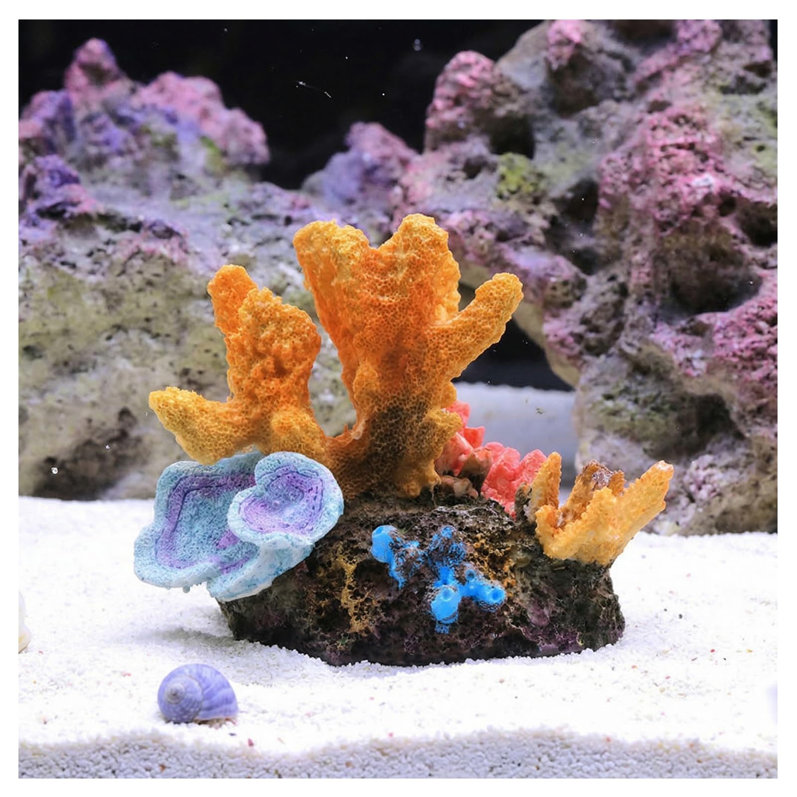 1 Pièce Coraux de Décoration pour Aquarium, Ornements de Récifs Coralliens Artificiels, Ornements en Résine pour Aménagement Paysager Aquatique Décoration pour Petits Fish Tanks
