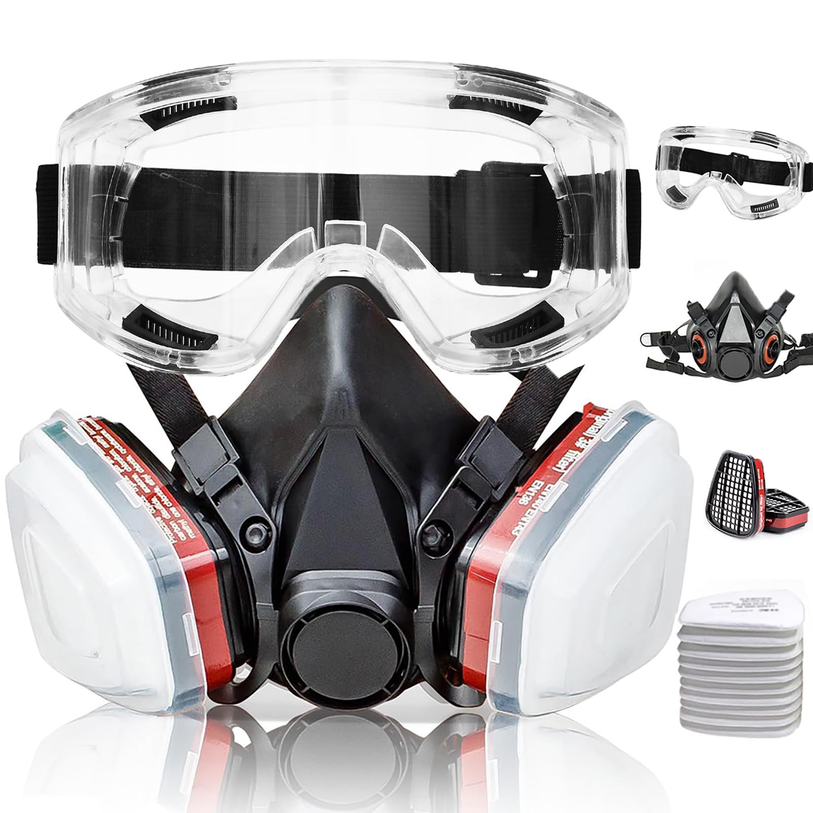 LAMANICE Half Face Respirator With Filters, Respirator Mask For Organic - View #2