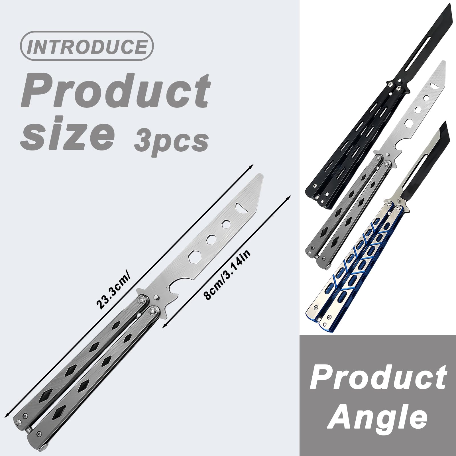 Jixista 2PCS Faltbarer Taschenkamm Edelstahl Spring Produktbild-Vorschau 1