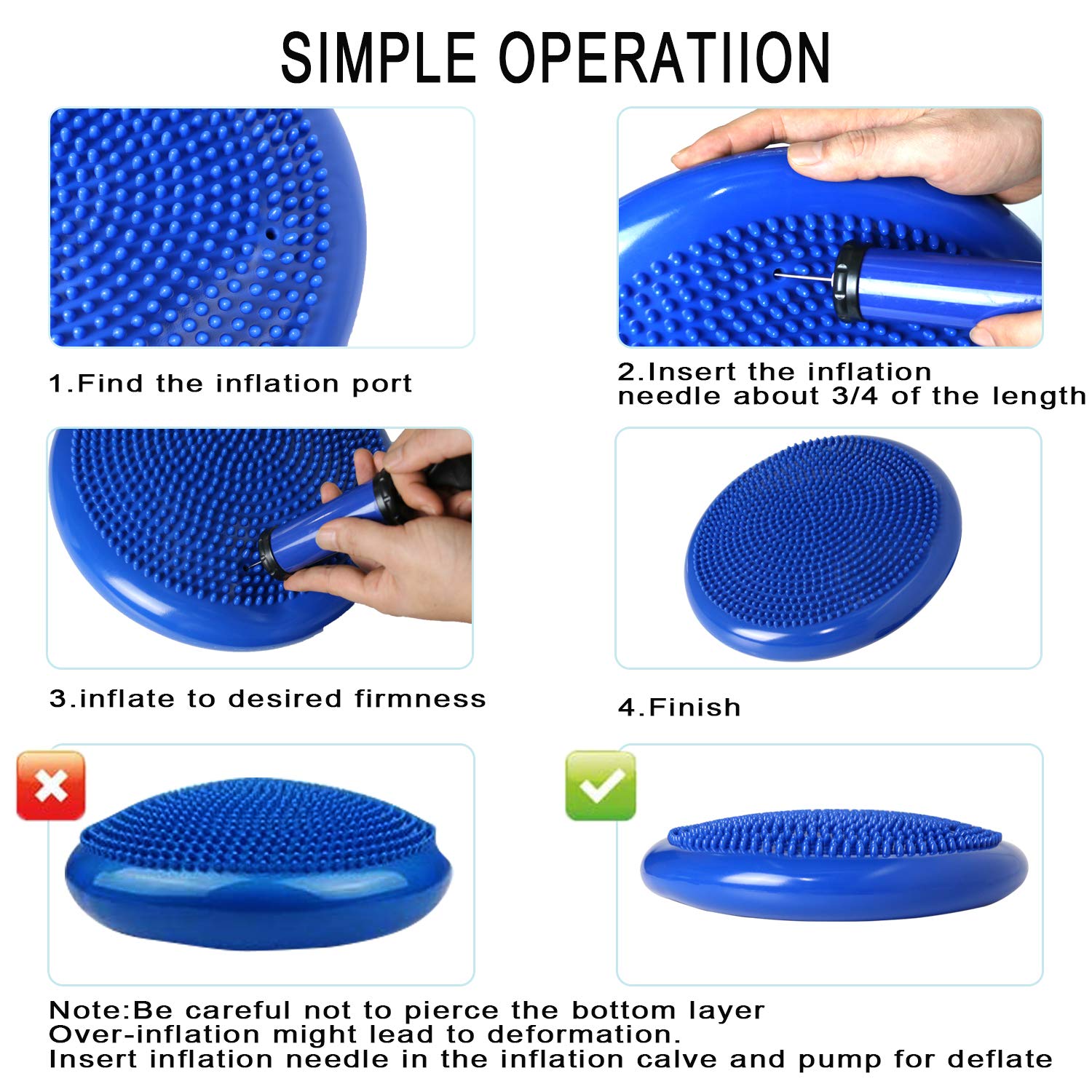 Cojín oscilante, disco de equilibrio, asiento ondulado, almohadillas de equilibrio para terapia física, disco de estabilidad, disco Dyna, tabla oscilante para perros, oficina, niños sensoriales,