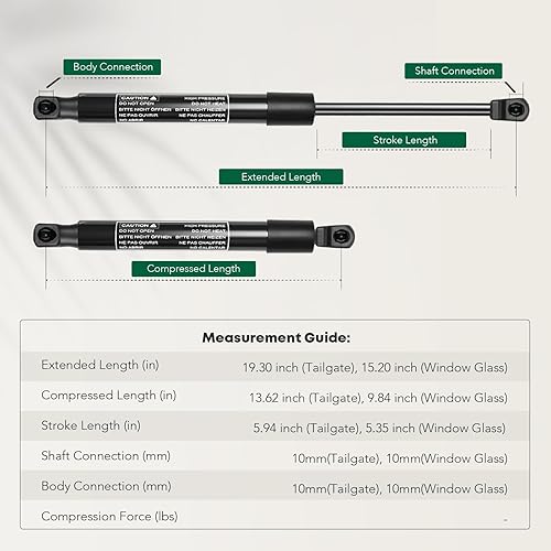 Miniatura 3 de Juego de 4 puntales de soporte de elevación para maletero y ventana trasera para Nissan Pathfinder 2005-2013