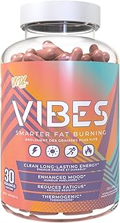 Vibes Fat Burner for Women & Men - Weight Loss & Appetite Suppressant Pills with Ashwagandha, Rhodiola, Green Tea Extract, Olive Leaf, Chromium Picolinate - Energy & Metabolism Booster - 120 Capsules