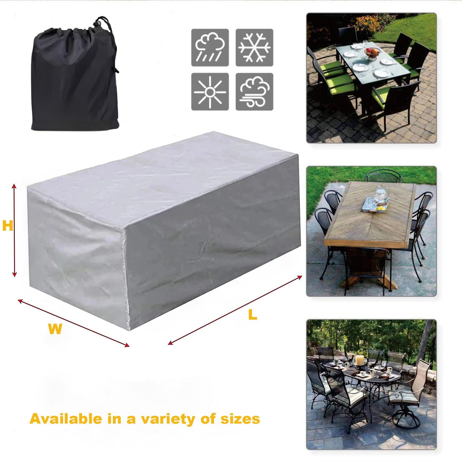 Housse Salon De Jardin Exterieur, 110x80x74cm/LxWxH 420D