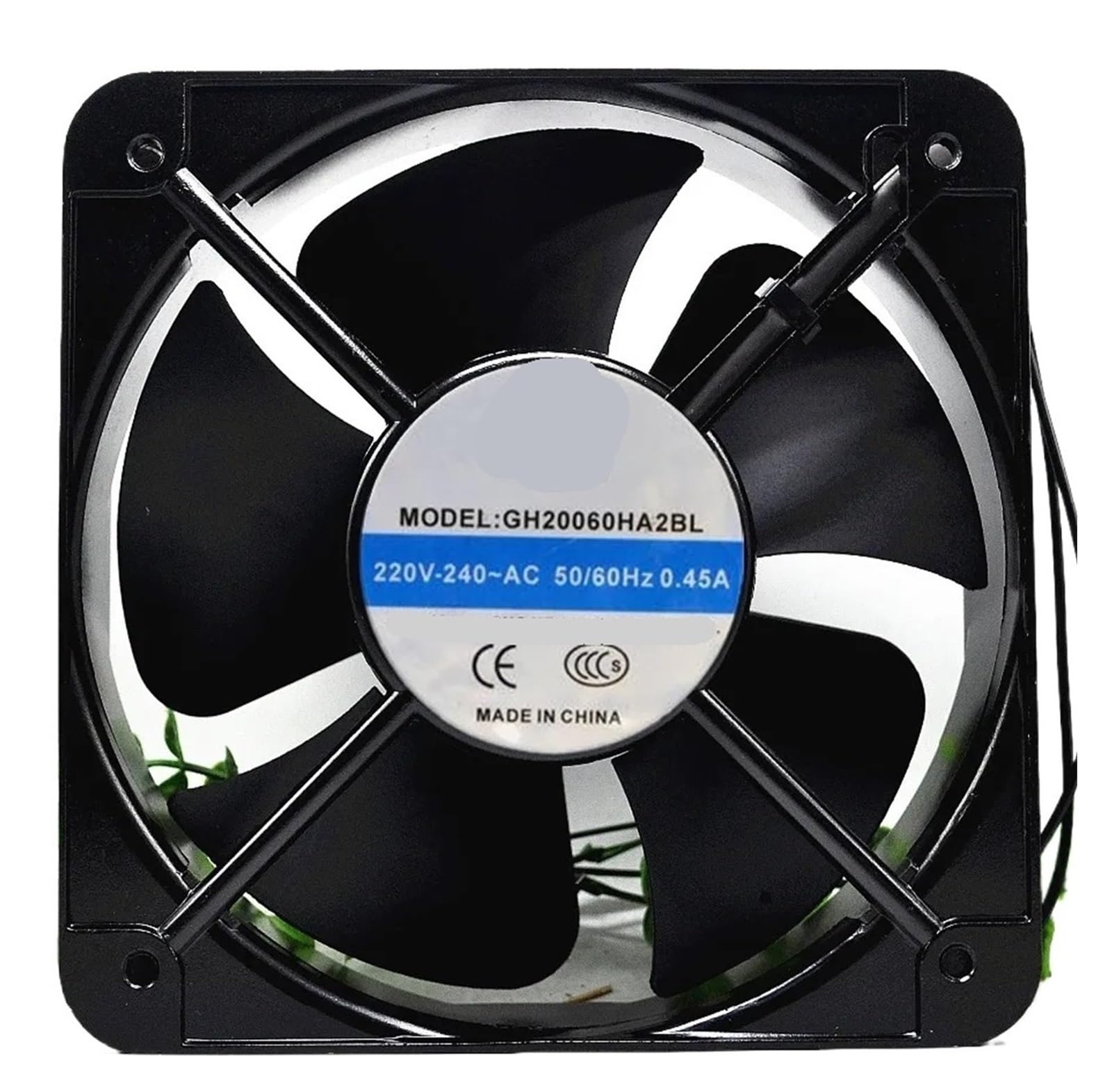 LZIKKGKI GH20060HA2BL AC 220V-240V 0.45A 50/60HZ 22060 22CM 220 * 220 * 60mm 2 Wires Cooling Fan