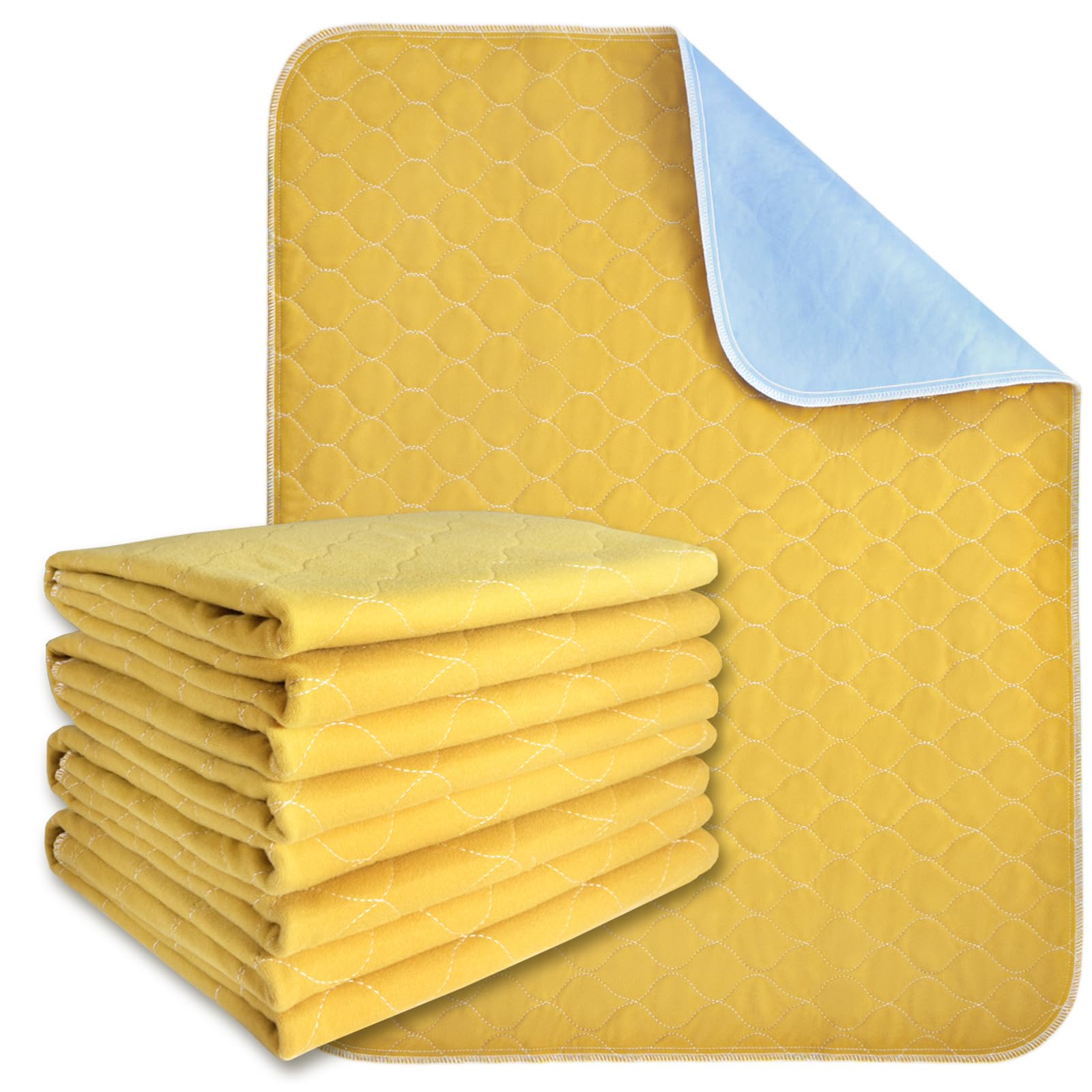 4PCS Reusable Underpads Large 34x36 inch, Waterproof Bed Pads with Quick Dry, Fast Absorbent, Washable for Incontinence, Potty Training, for Adult, Kids, Dogs