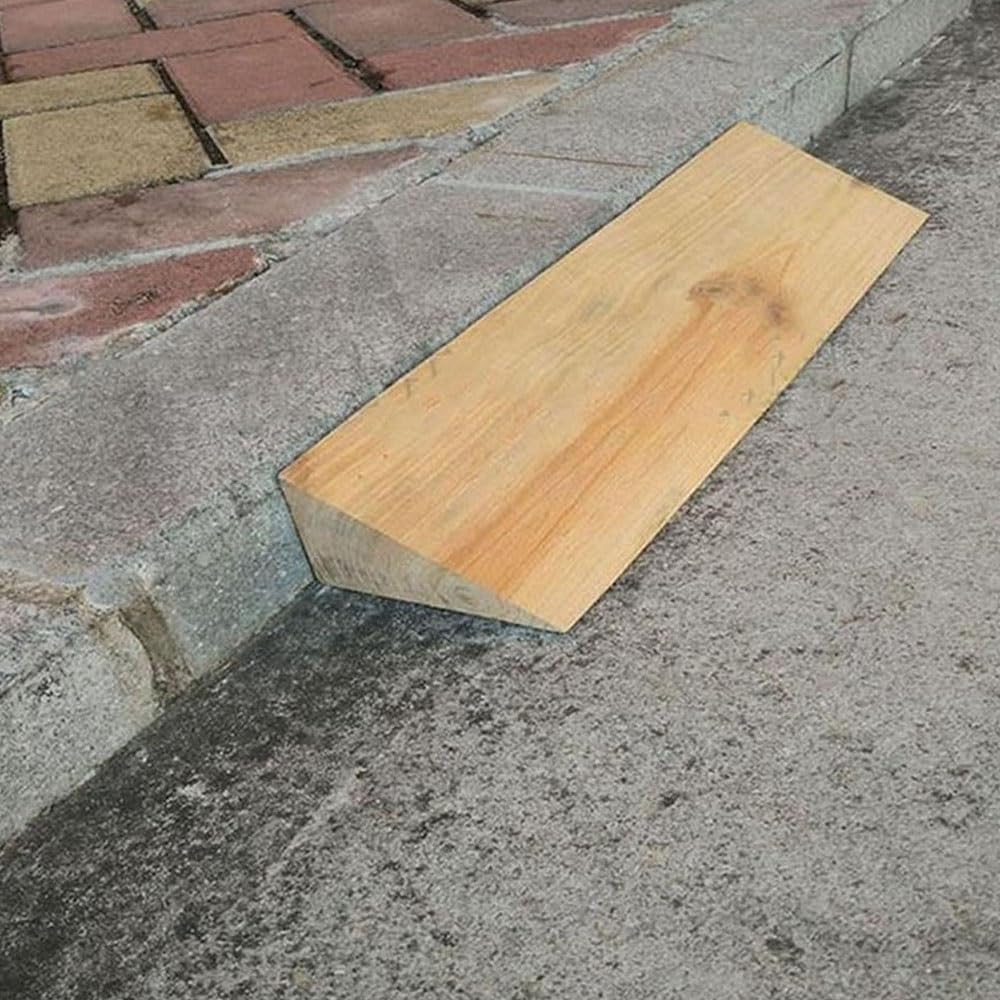 Rampes De Trottoir en Bois 6cm De Haut, Rampes De Seuil Portable Rampe Légère pour Fauteuil Roulant, Rampes D'accès pour Entrée De Maison(60 * 10 * 6cm)