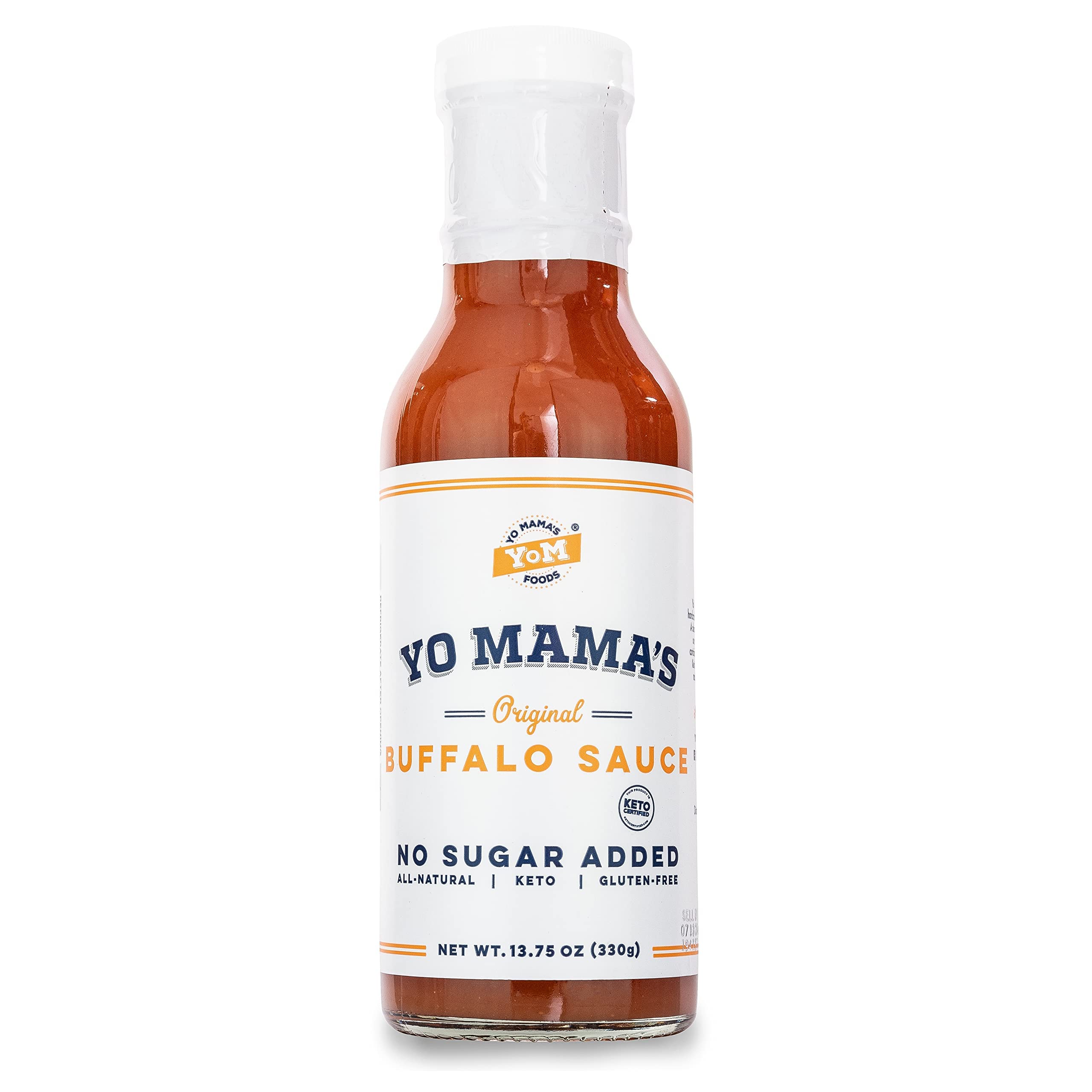 Yo Mama’s FoodsGourmet Keto Buffalo Dipping, Marinade & Wing Sauce | (1) 13.75 Ounce Glass Bottles | Low / Zero Carb, No Sugar Added, Whole30, Paleo, Gluten and Soy Free, and Low Calorie!