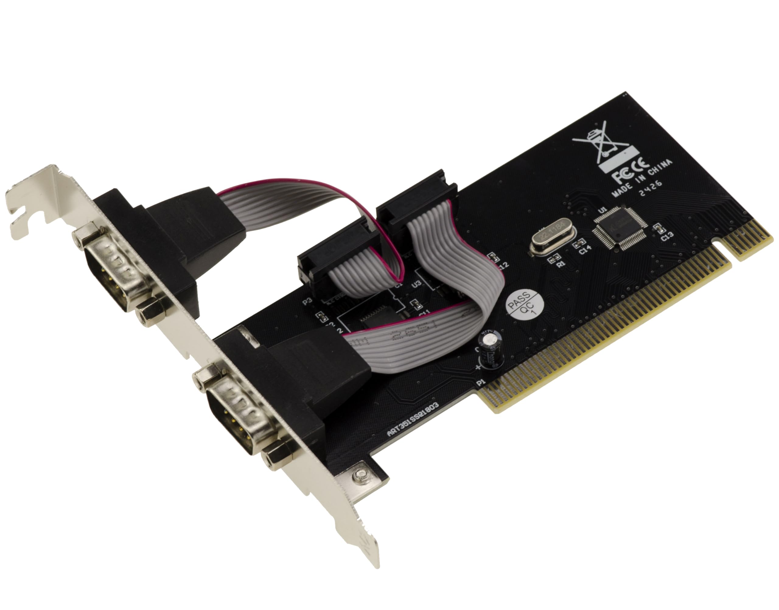 PCI Controller Card 2 Ports Serie COM RS232 DB9 with WCH CH351 Chipset