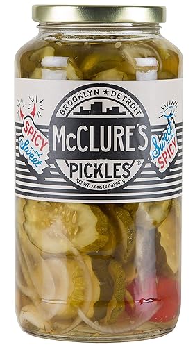 McClure's Pickles McClures Pepinillos dulces y picantes (corte de chip) - 32 onzas, verde
