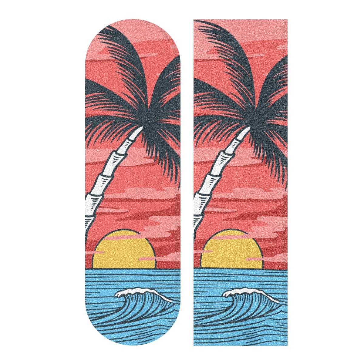 HUSSRITY Palm and Sun Wave Longboard Grip Tape 44
