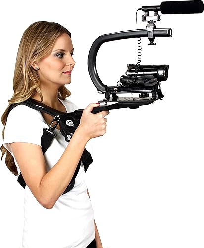 Miniatura 5 de Cam Caddie Scorpion EX - Kit de soporte de hombro con soporte de trípode/estabilizador de mano y soportes de accesorios para luces LED, micrófonos y