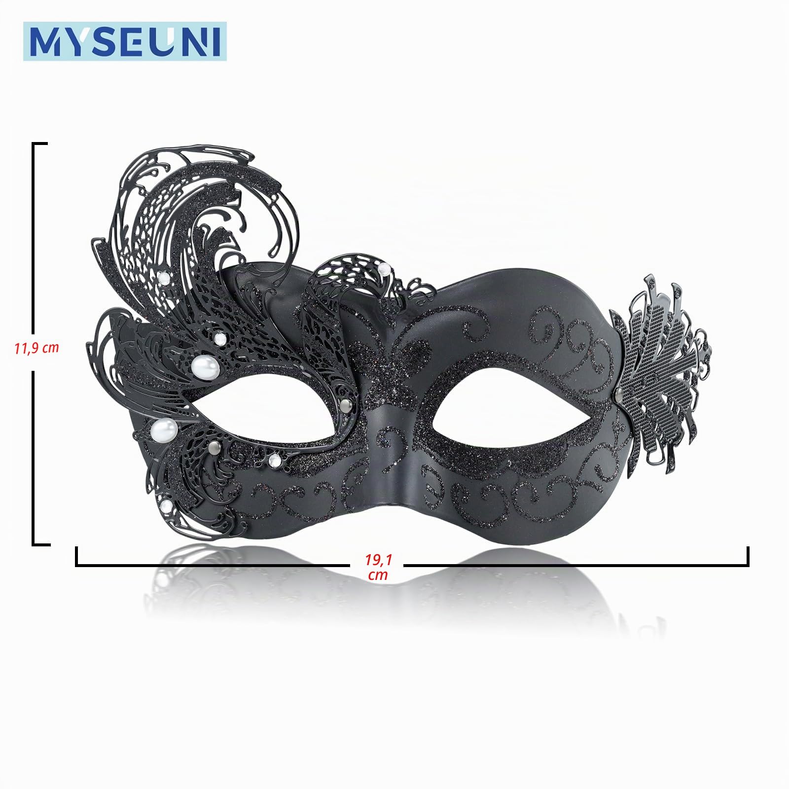 MYSEUNI 2024 Neue Maskerade Maske für Frauen Pfau - Schmetterling Metall Venezianische Maske für Fasching, Kostümparty, Karneval