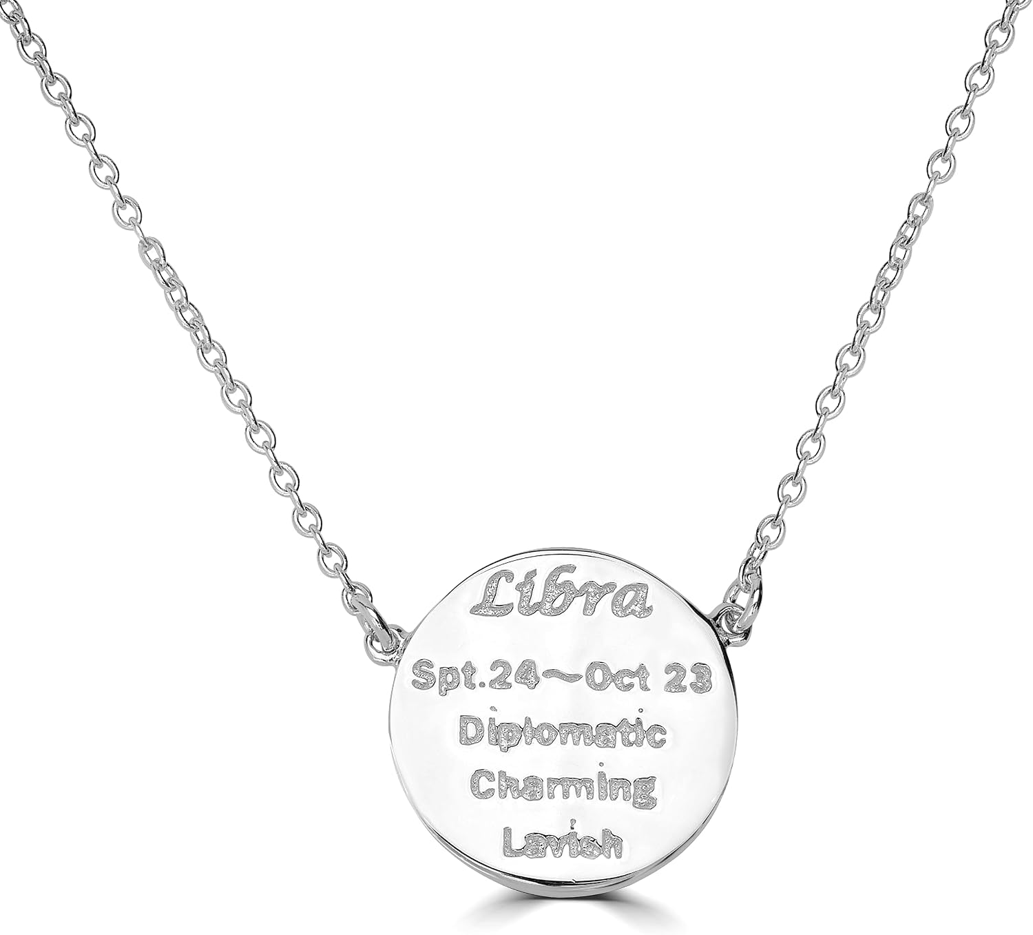 Womens Zodiac Sterling Silver and Gold Plated Crystal Pendant Necklace With 16 Inch Cable Chain Birthmonth Pendant - Jewelry Gift for her