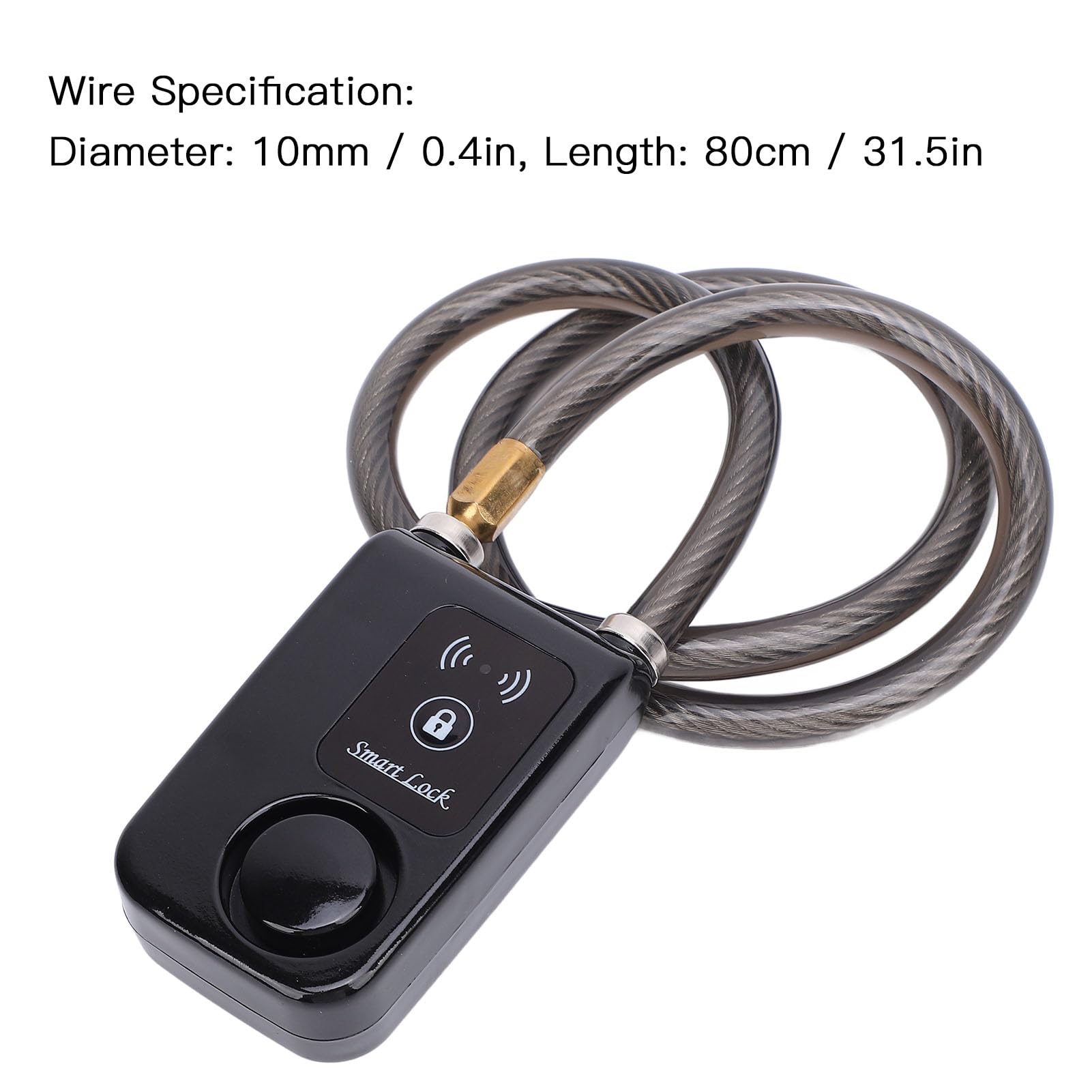 Alarm-Kabelschloss, Fahrradschloss mit Alarm, Schlüsselloses Bluetooth-Motorradschloss, IP44, Wasserabweisendes Fahrradschloss mit Alarm-App, Entriegelung, Vibrationsalarm,