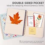 Cute Spiral Notebook A5, Aesthétique Floral Design Spiral Journal pour les femmes filles avec poche & Pages alignées, 8MM 160 Pages/80 Feuilles Livre de notes filaire pour l'école de bureau de travail, bleu