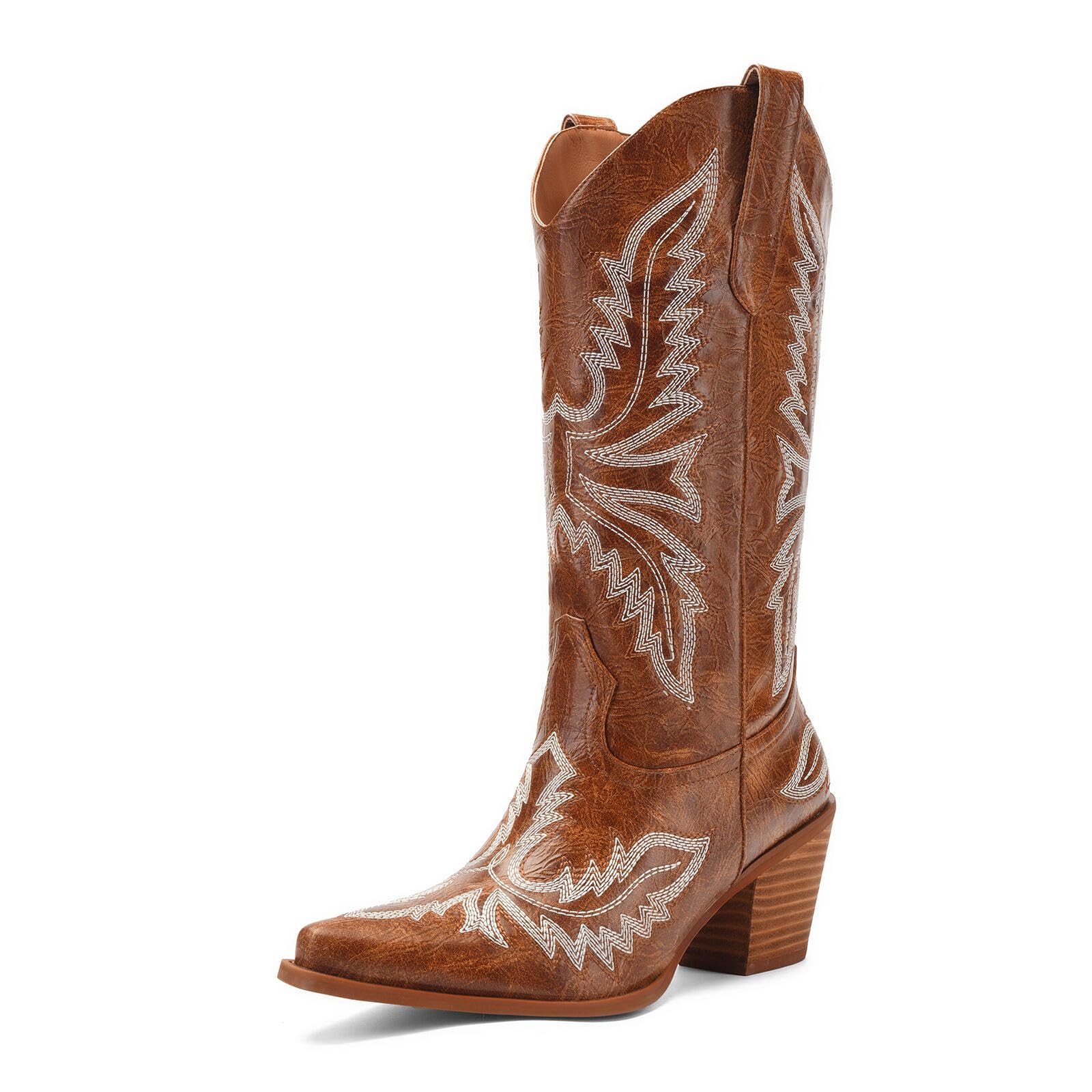 Cowboy Boots for Women - Embroidered Western Cowgirl Boots with Fashion Snip Toe 1 75-Inch Low Block Heel
