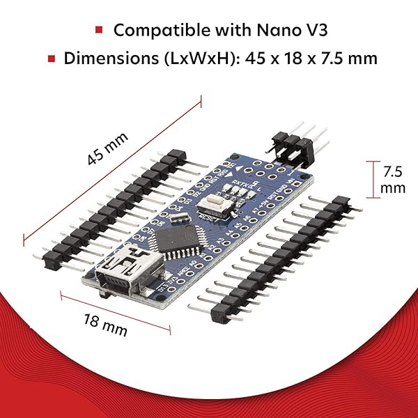 AZDelivery Nano V3 0 Mini USB Board ATmega328 5V 16MHz CH340 ATmega328P Micro Controller CH340G sostituisce FT232RL Incluso E Book