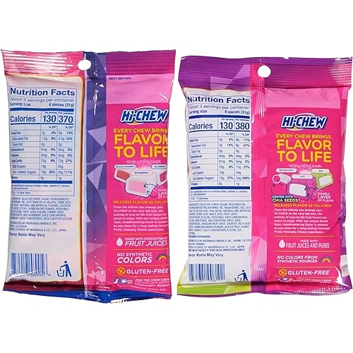 Miniatura 5 de Hi-Chew Fruit Chews All Flavors - Paquete variado de 9 unidades - 3.17 onzas por bolsa - Caramelos suaves con sabor a fruta envueltos