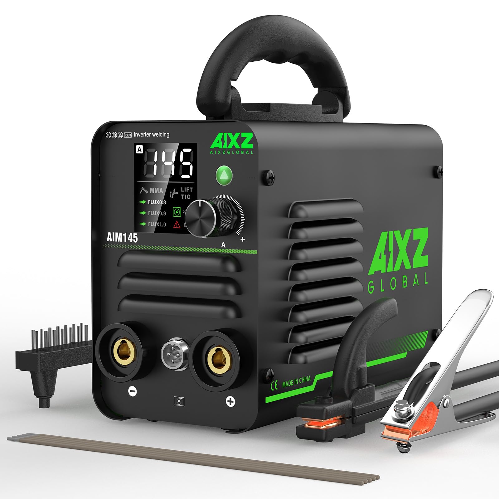 145A Saldatore ad Arco 3 in 1 MMA/pistola da Piscina/LIFTTIG Saldatrice IGBT Inverter Mini Saldatore Portatile a Bastone 240V Avviamento a Caldo Forza ARC Antiaderente Con Display LED