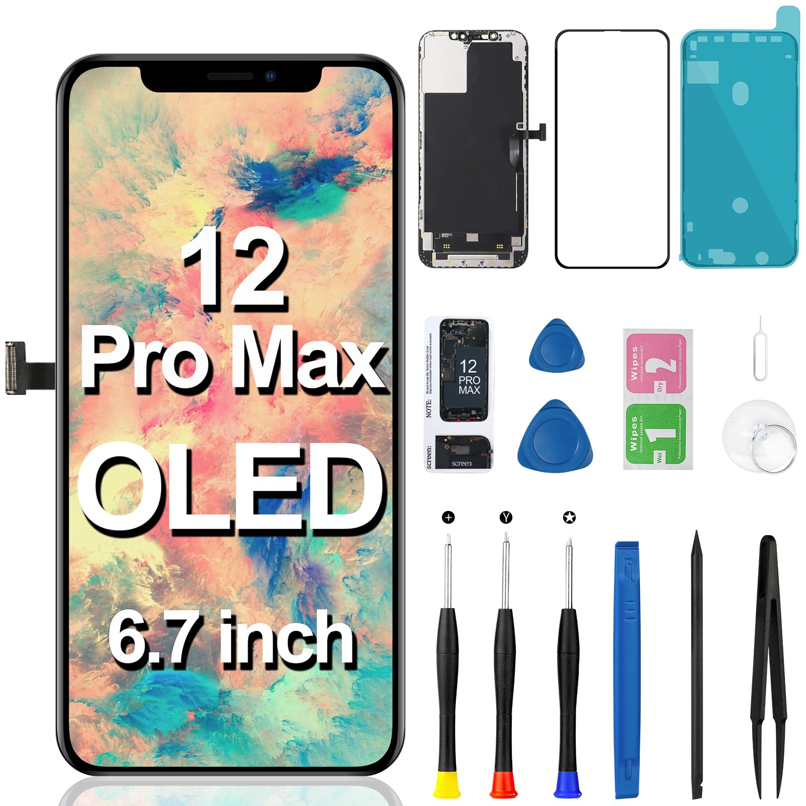 Tela OLED para iPhone 12 Pro Max tela de substituição LCD A2410