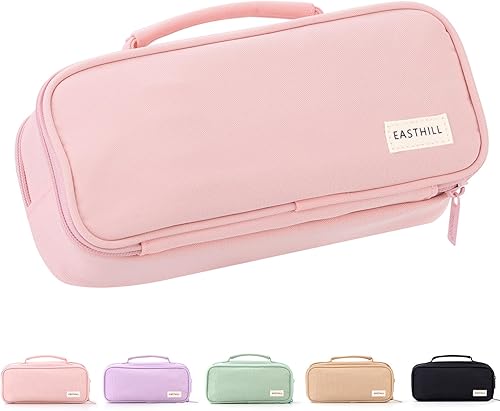 EASTHILL - Estuche para lápices de gran capacidad, bolsa organizadora, bolsa de lona para lápices con asa, material escolar para chicas